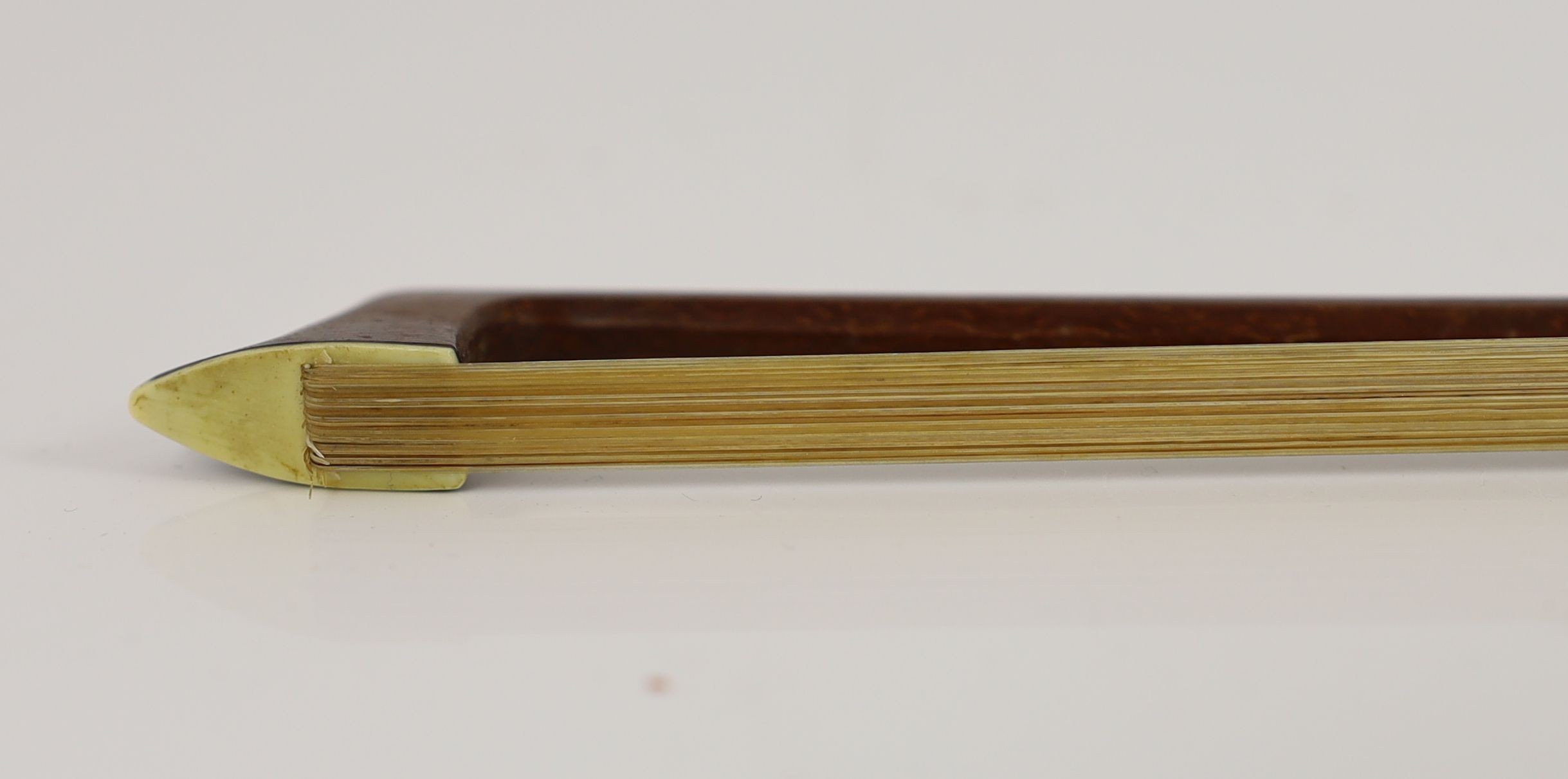 A Violin bow, maker's stamp Jerome Thiboubille - Lamy 74cm.